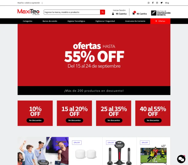 Hasta el 55% de descuento en Maxitec