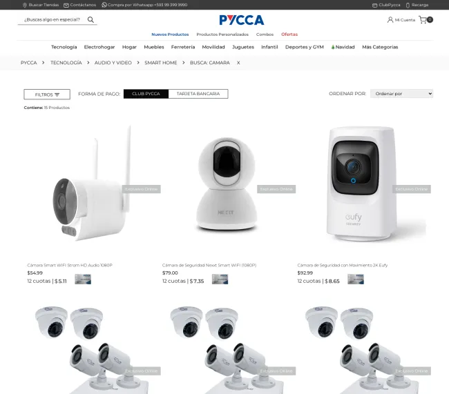 Paga desde enero y difiere hasta 36 meses para comprar camaras inteligentes en Pycca