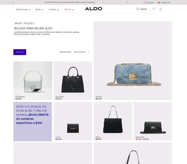 30% de descuento en toda la tienda por compras web en Aldo