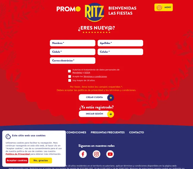 Promo Ritz gana una Gift Card de 10.000 USD