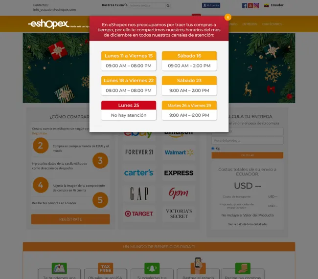 Cupón parq Comprar por internet en USA con eShopex