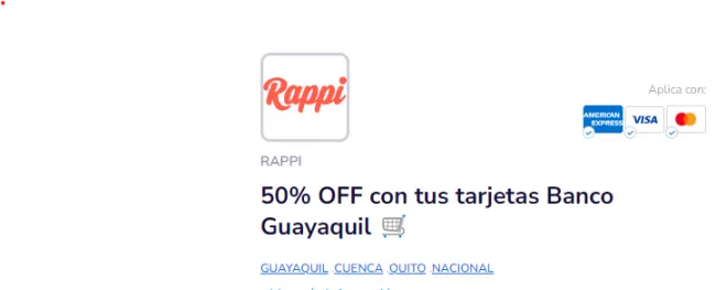 Cupón de descuento del 50% en Rappi