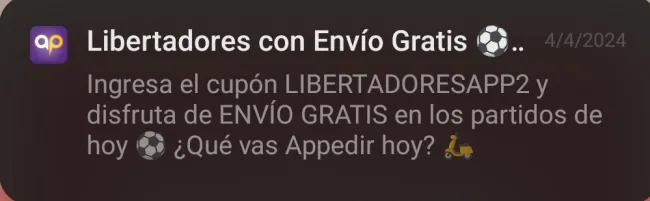 Cupón para envio gratis en Appedir abril 2024