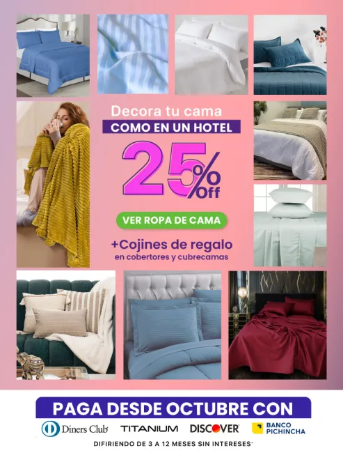 Viste tu cama como un hotel 🛏️ con el 25% de descuento 