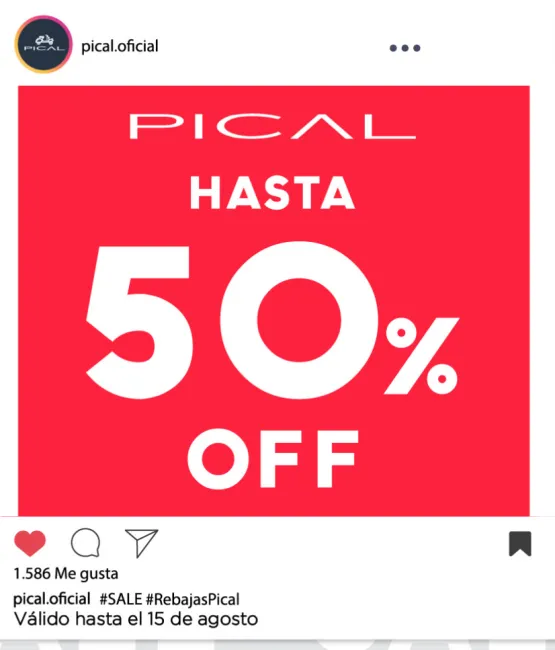 Descuento de hasta el 50% en camisas, pantalones y más en Pical