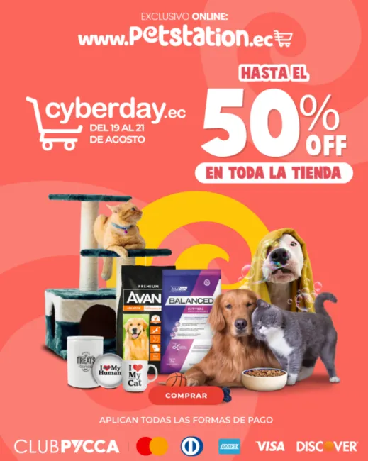 CyberDay en PerStation productos para tu mascota con descuento de hasta el 50%