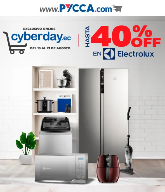 Hasta el 40% de descuento en electrodomésticos Electrolux en Pycca