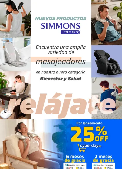 Masajeasoeres con el 25% de descuento en Simmons