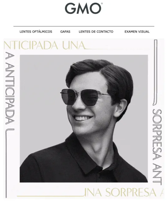 Cupón de descuento de hasta el 20% en lentes y gafas en GMO