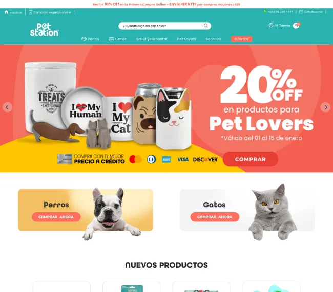 Cupón de 10% de descuento en productos para mascota en PetStation