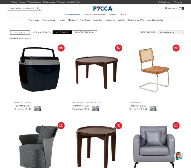 Hasta el 40% de descuento en muebles en Pycca