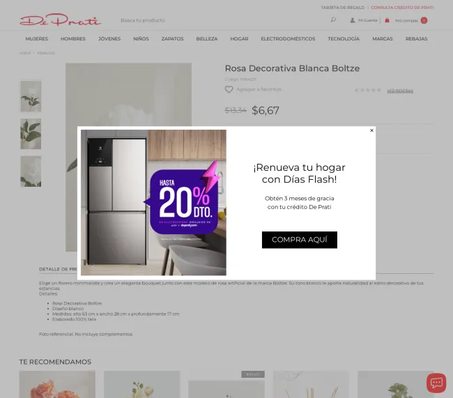 Rosa Decorativa Blanca Boltze | De Prati Tienda Online