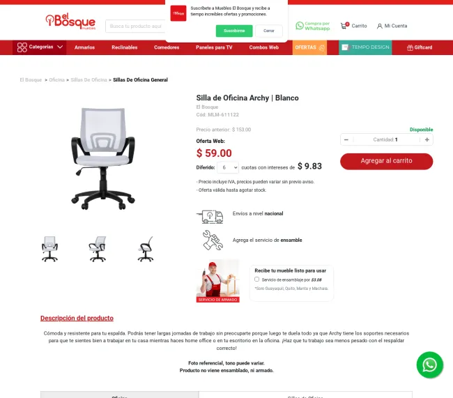 Silla de Oficina Archy con el 61% de descuento