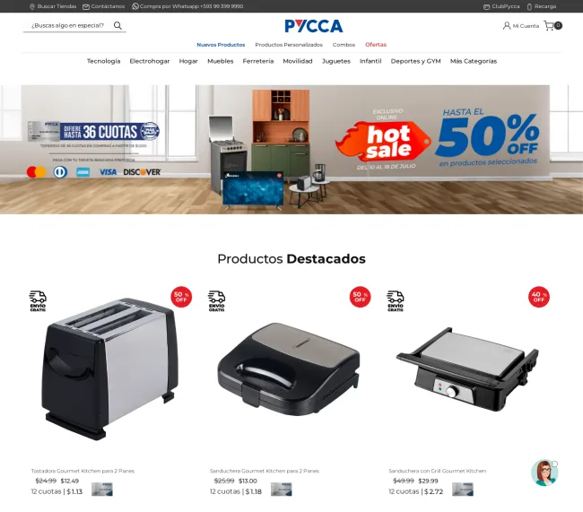 Hotsale descuentos de hasta el 50% en Pycca