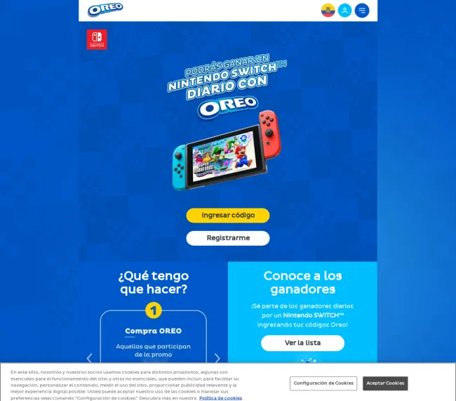 Gana un Nintendo switch con Oreo