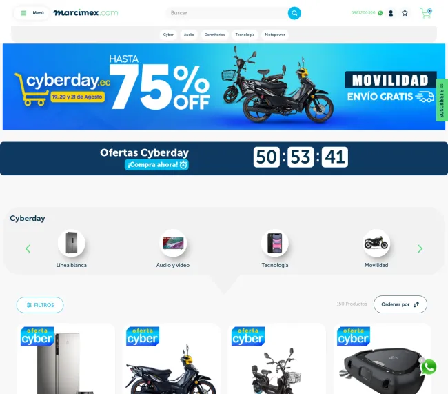 Cyberdah en Marcimex productos hasta con el 75% de descuento 