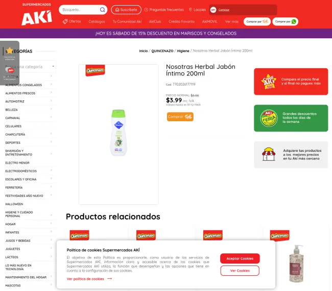 Nosotras Herbal Jabón Íntimo 200ml con 40% de descuento