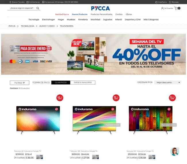 Semana del TV en Pycca descuentos de hasta el 40%