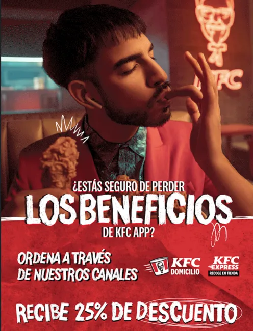 Cupón de descuento del 25% en KFC