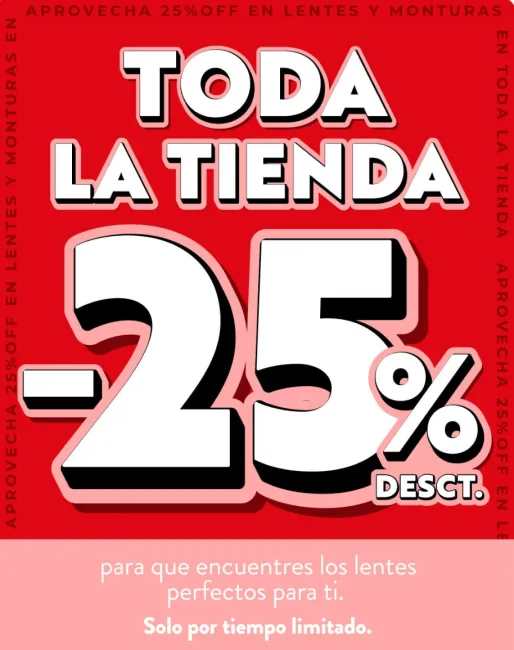 25% de descuento en Óptica los Andes