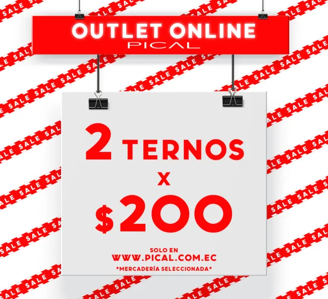 🎉 Outlet online Pical, aprovecha 2 ternos x $200