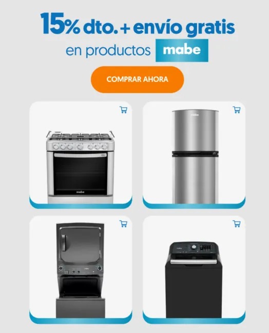 15%dto. y envío gratis en Mabe 🚚🇪🇨