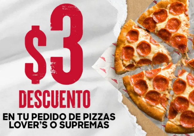 Cupón de regalo de $3 en Pizza Hut