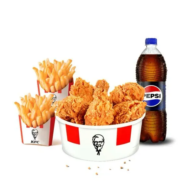 Usa DeUna en KFC y ahorra en el combo PARTE Y COMPARTE 5 PRESAS