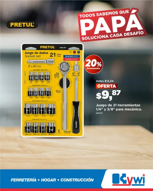 Herramientas Pretul y Truper en oferta para el Día del Padre 2025 en Kywi