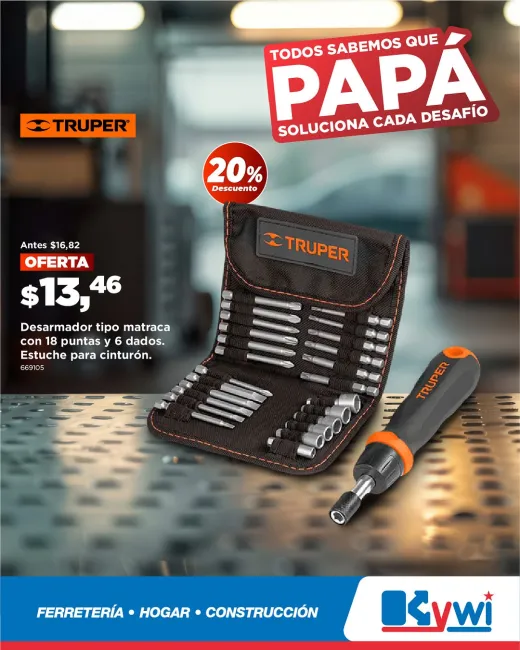 Herramientas Pretul y Truper en oferta para el Día del Padre 2025 en Kywi