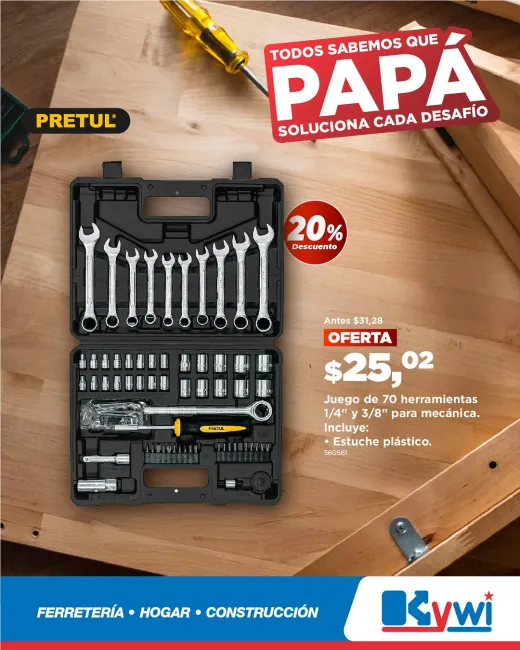 Herramientas Pretul y Truper en oferta para el Día del Padre 2025 en Kywi