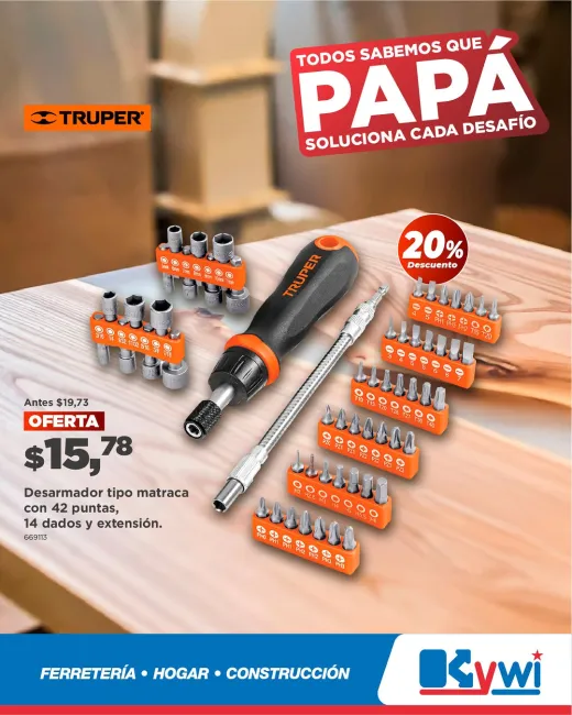 Herramientas Pretul y Truper en oferta para el Día del Padre 2025 en Kywi