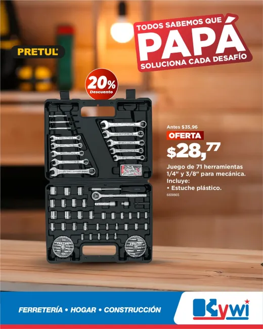 Herramientas Pretul y Truper en oferta para el Día del Padre 2025 en Kywi