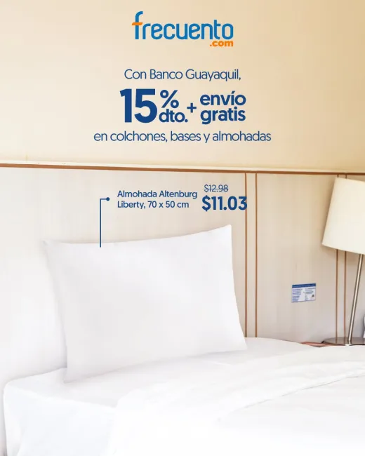 15% de descuento en bases, colchones y almohadas con envío gratis en Frecuento