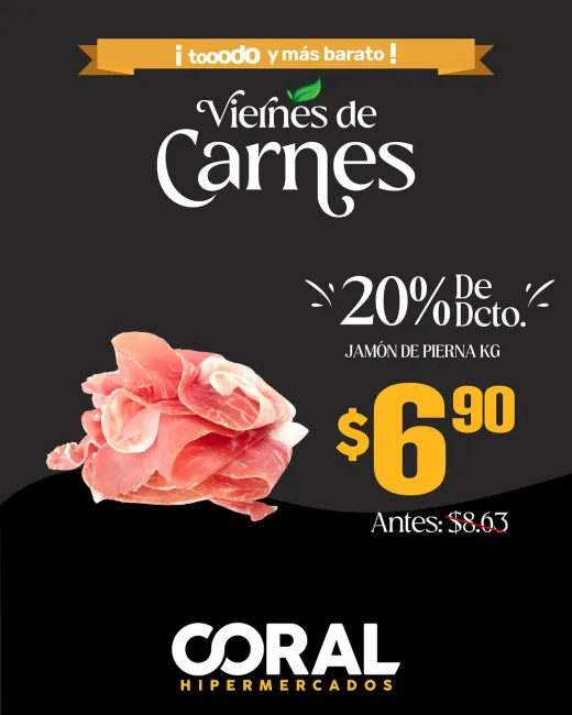 Hasta 20% de descuento en carnes y embutidos todos los viernes en Coral Hipermercados