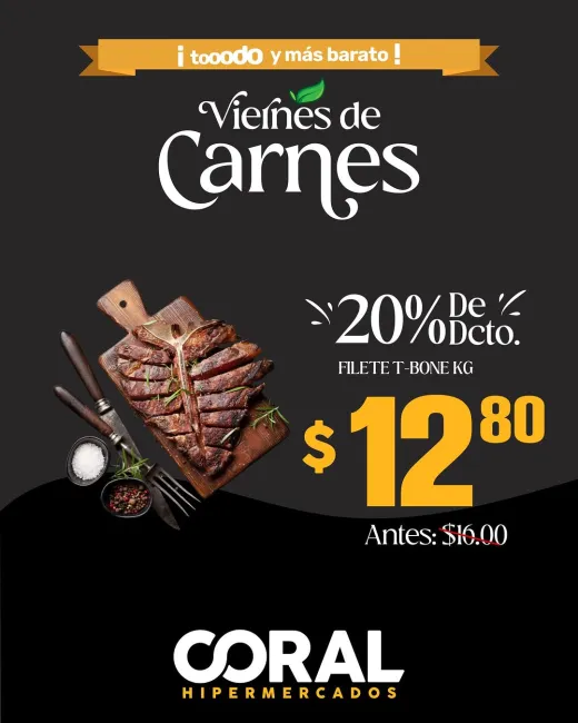 Hasta 20% de descuento en carnes y embutidos todos los viernes en Coral Hipermercados
