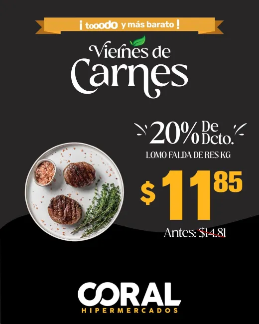Hasta 20% de descuento en carnes y embutidos todos los viernes en Coral Hipermercados