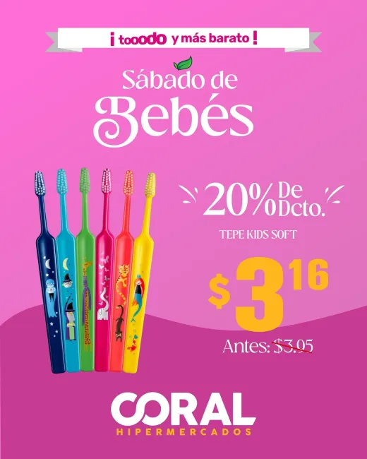Descuentos hasta 20% en productos para bebés este sábado en Coral Hipermercados