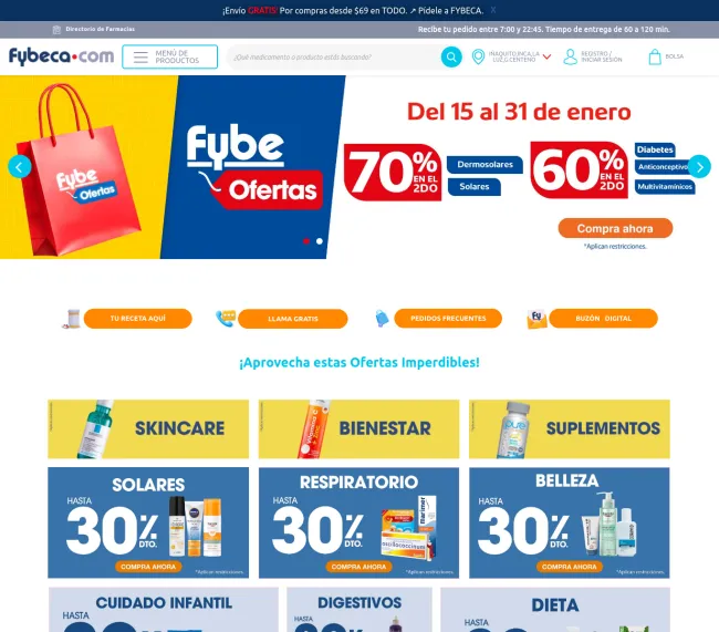 Compra en Centros comerciales en Fybeca y recibe 20% de descuento