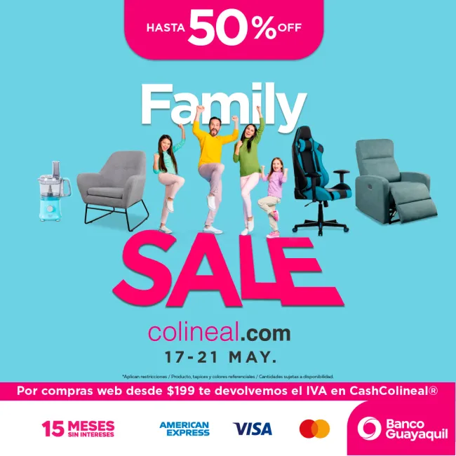 Family Sale, descuentos de hasta el 50% en muebles Colineal