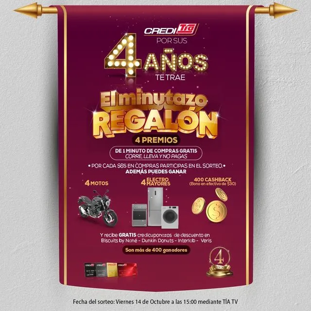 Gana 1 minuto de compras gratis en Tia