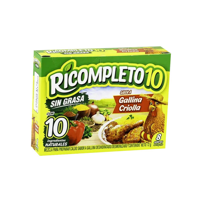 Ricompleto Sabor a Gallina Criolla 72g, 33% de descuento