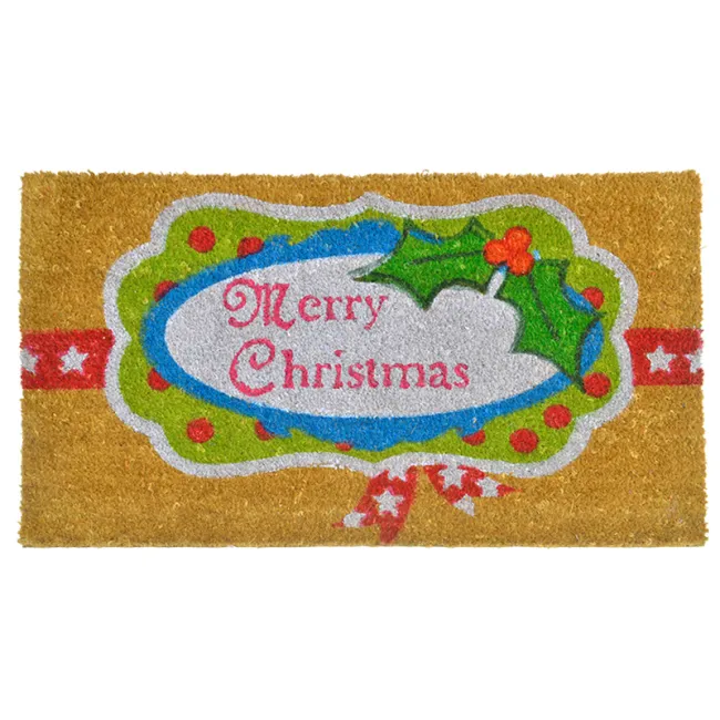 Alfombra con Diseño Merry Christmas para Exterior 75x45cm $17,58