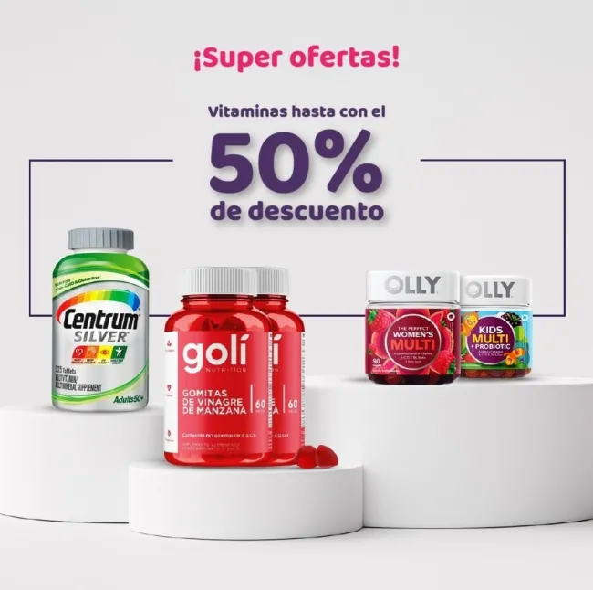 Hasta 50% de descuento en vitaminas