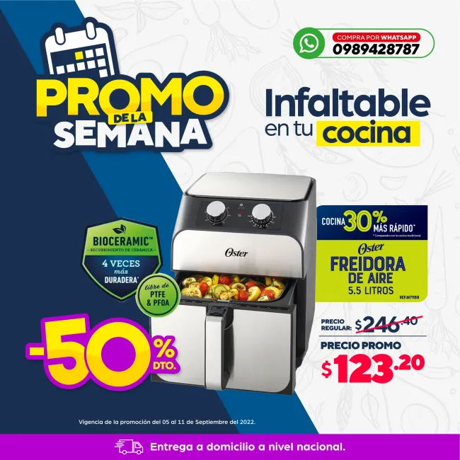 30% de descuento en Freidora de Aire 5.5 Litros Ckstaf55 Oster