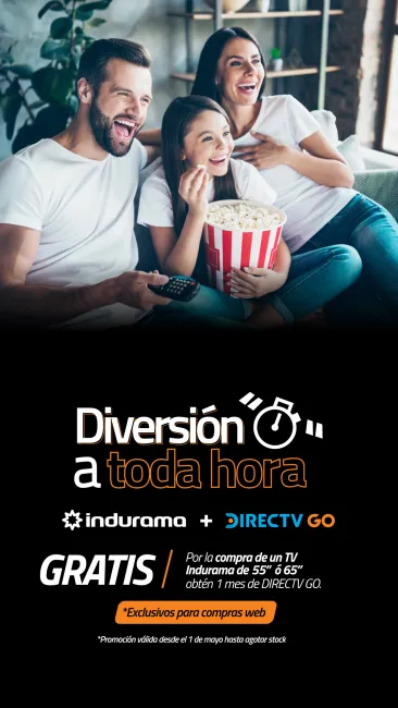 Por la compra de un televisor Indurama gratis 1 mes de Directv Go