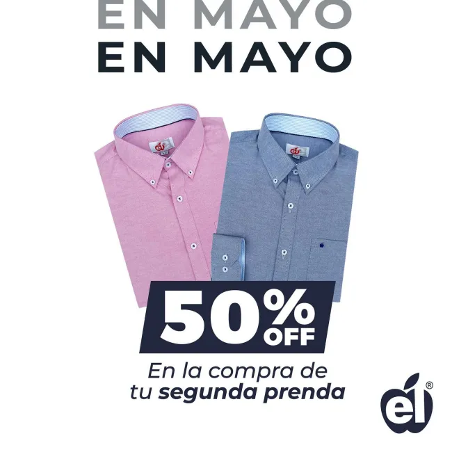 Segunda camisa para hombre con el 50%