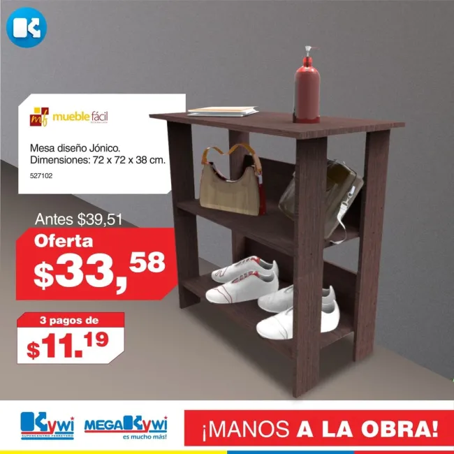 MESA JONICO 72X72X38 EN OFERTA 