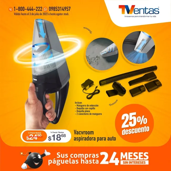 PROMOCIÓN 25% DE DESCUENTO ASPIRADORA PARA AUTO VACVROOM