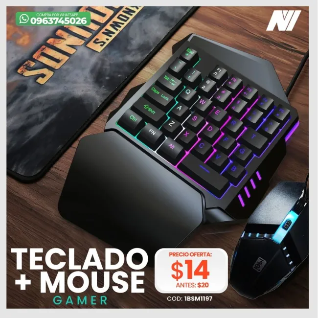 Teclado + mouse gamer combo de diversión al mejor precio